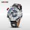 2016 best selling products Weide WH3401 quartz analog digital watches with genuine leather watches men