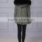 Top Fashion Thick Short women Fox Fur Lined Parka Coat