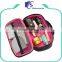 Multifunctional black pu leather cosmetic bag with handle