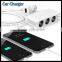 3 Cigarette Splitter Travel Charger Adapter With Micro 4 Usb Cable