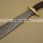 A BEST DAMASCUS CHOPPER BOWIE KNIFE CUSTOM HANDMADE DAMASCUS STEEL HUNTING CUTTING KNIFE