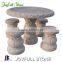 Hand-carved Stone Table Set With Elephant Sculpture