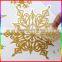 gold glitter powder snowflake PVC window sticker