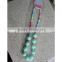 2PCS/Lot Latest charming acid blue&white acrylic beads necklace child/kid chunky beaded bubblegum JB020