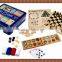 wooden chess set in tin box 15 in 1