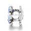 X197 925 Sterling Silver Flower Of Life Charms With Blue Crystal