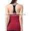 Women's Contrast Scoop Neck Yoga Tank Top With Built-in Shelf Bra