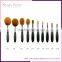 2016 New Arrival Tooth Brush Style 10 PCS Oval Cosmetic Makeup Brushes