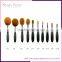 Best Sell 10pcs human hair custom logo makeup brush bag brush for makeup