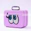 latest own design big eyes double layers fashionable women ladies cosmetic bag with metal handle