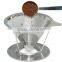 Paperless And Reusable Coffee Filter, Dripper, Brewer, Maker With Stand, Pour Over Cone For 1-4 Cups For A Darker