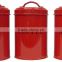 Powder-Coated Retro Metal Tea Coffee Sugar Can Candy Bean Nuts Set of 3 Storage Canister
