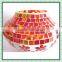 Handicraft Flat Design Red Flower Pattern Mosaic Large Vase Chinese Glass Flower Decoration