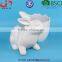 BSCI Audit Factory White Ceramic Easter Bunny Rabbit Planter, Animal Flower Planters