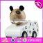 New items toddlers mini wooden cow toy car best sale cartoon wooden cow toy car W04A034