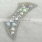 20116 white rhinestone pu leather shoe upper for sandal