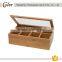 Wholesale Handmade 8 Compartment gift bamboo tea bag box