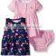 Custom Wholesale Apparel Children Summer Clothing Girls' Baby and Little Latest Plazo Dress Set for Girls