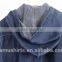Cotton denim shirt with hoody hat
