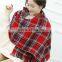 western european style fringe plaid check knitting patterns capes women knitted cape