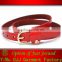 Women Lady Girl Single Pin Buckle Solid Color Thin Genuine Leather Waist Belt