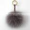 Myfur High Quality Luxury Colorful 12-13cm Fluffy Fox Fur Ball Keychain