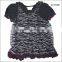 Wholsale new summer fashion style black cvc floral chiffon bonny mini kids girls fake two piece t shirt