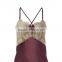 Hot sales elegant underwear for delicate lace embroidered ,smooth satin cross back glamour ultimate dress underwear for OEM
