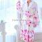 flower printing coral fleece ladies bathrobe