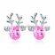 Christmas Deer Animal Stud Earrings for Women Piercing Jewelry