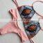 Europe And America Snakeskin Pattern Handwork Sennit Rope Pink Sexy Swimming Suit