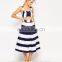 OEM Service fashion Stripe Cut Out Midi Prom Dress