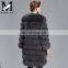 Genuine Fluffy Women Genuine Natural Fox Fur New Design Coat Korean Ladies