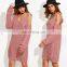 New Style Deep V-neck Women Sweater Cold Sleeves Sweater for Ladies KMY1058