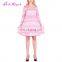 Fashion pink long sleeves pattern printed autumn modest new 2017 womes dress