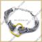 Fashion plain jewellery stainless steel braided rope mesh bangle