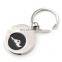 Made in China cheap promotional round silver custom metal trolley coin keyring