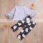 Girls Halloween Clothing Set Long Sleeve Cartoon Printed Lace Top Kids Designer Clothes Girls Waist Elastic Band Pants Outfits 6