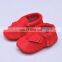 Promotional fringe slip-on baby shoes leather horse hair cute baby toddler shoes