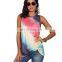 2020 New European and American Women's Gradient Color Explosion Printed Sleeveless Vest T-shirt Tops Women