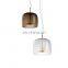 Glass Brown Color Pendant Light E26 E27 Round Shape Hanging Lamp