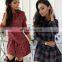 Christmas Amazon wish stand-alone stand autumn and winter women's short skirt new long-sleeved stand-up collar slim dress