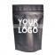 plastic matte black custom mylar stand up aluminum foil bag printing zip lock mylar bag with logo