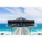 Customized home decking balcony aluminum U channel tempered glass railings