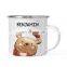 Customised reusable 7cm metal steel coffee porcelain enamel metal cup