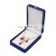 High-End Elegant Pu Leather Blue Ring Earrings Pendant Combination Box