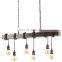Modern Lamp Glass Golden Chandelier For Home Restaurant Wood LED Pendant Light