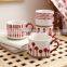 New Product Arabic Coffee Cups Hand Painted Flower Personality 15 OZ Red Ripple Cups Ceramic Coffee Cups For Breakfast Maker