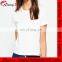 New Design Wholesale Price Sweet stylish 100 % Cotton T shirt Girl White color T Shirts for Women