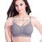 Seamless Wireless Wide Straps V Neck Yoga Bra Thin Soft Comfy Daily Bra and Invisible Panty Suit